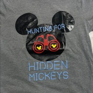 Custom Disney mickey Gray Graphic T-Shirt